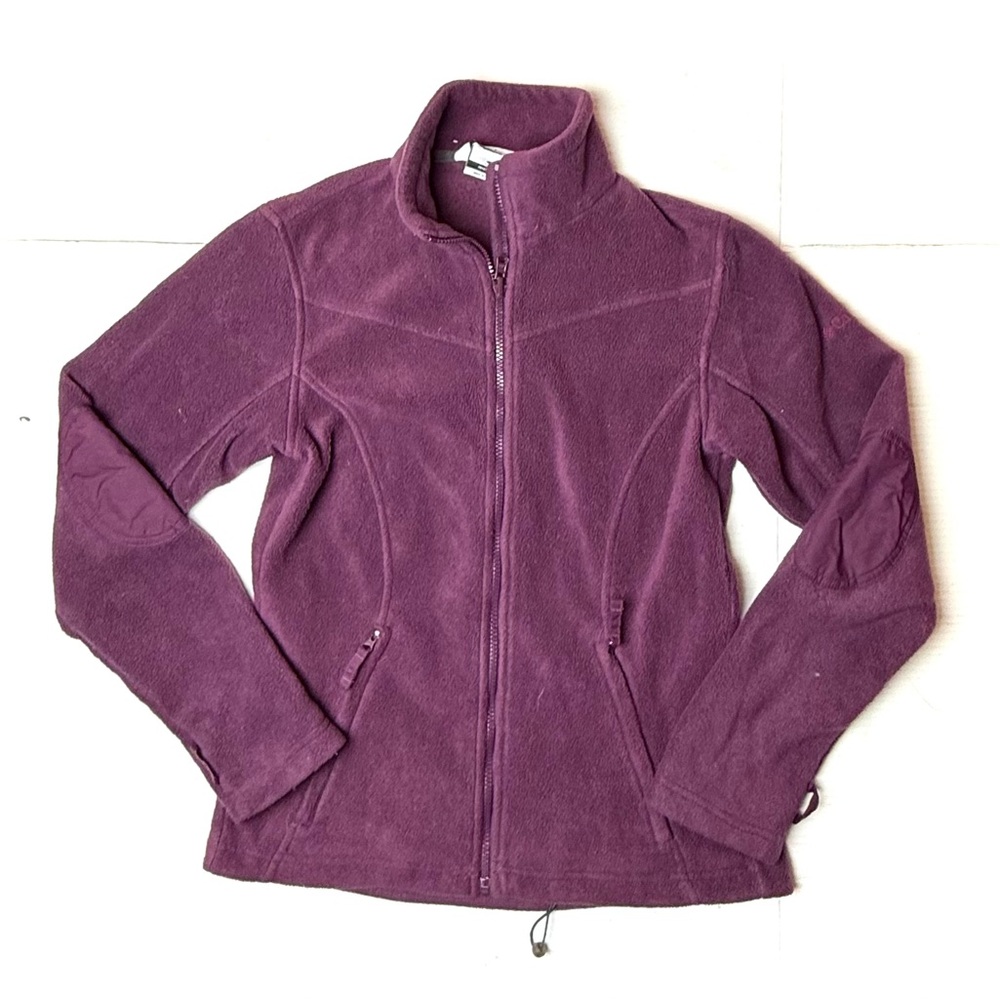 Columbia Jacket Womens Small Purple Fleece Full Zip Outdoors Pockets Camp Casual